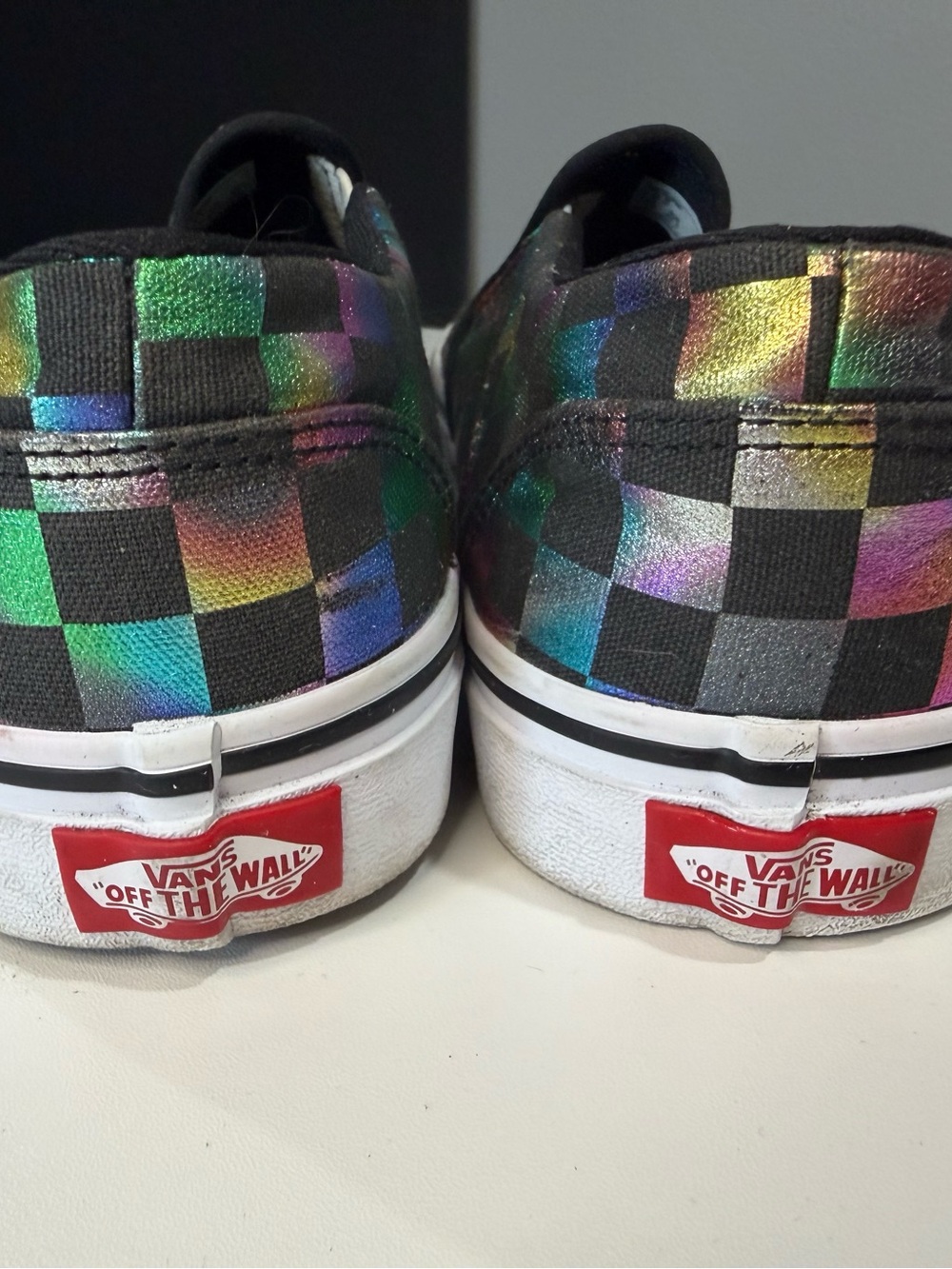 Vans Holographic Checkerboard Slip-On Sneakers - Black Multi - Picture 3 of 6